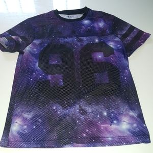 Purple Galaxy Mesh Jersey Shirt